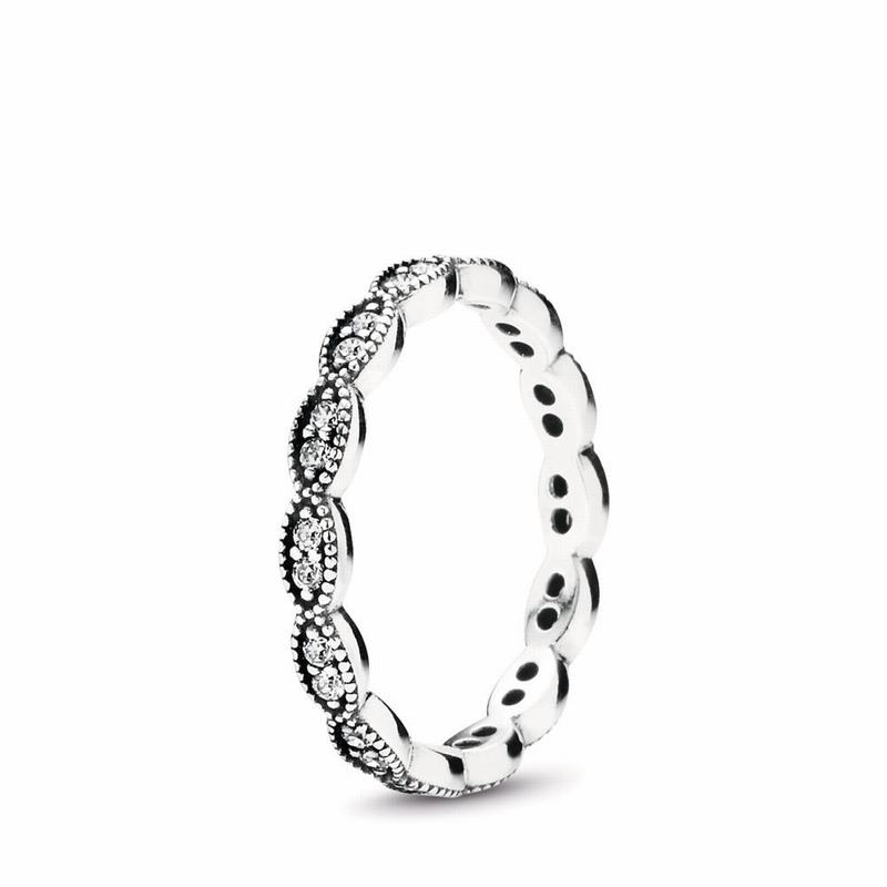 Pandora Australia Sparkling Leaves Stackable Ring - Sterling Silver | GOTBLQ271